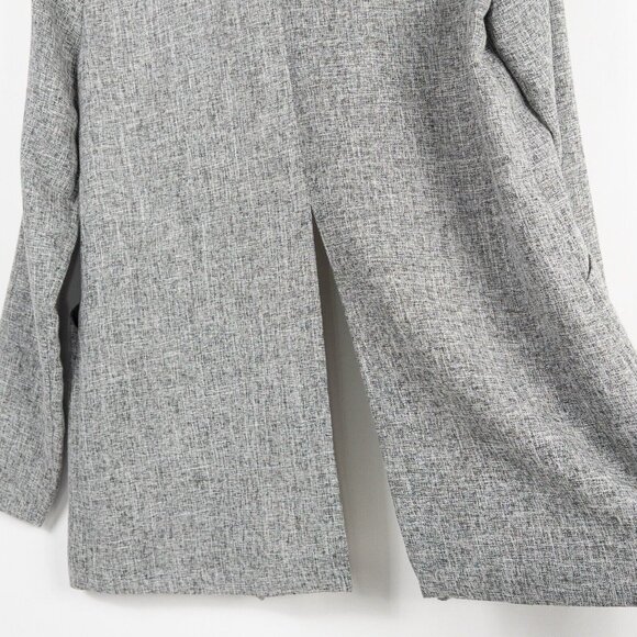 Lulus Promotion Gray Open Front Back Slit Lined Woven Wool Blazer Size Medium - Picture 6 of 12